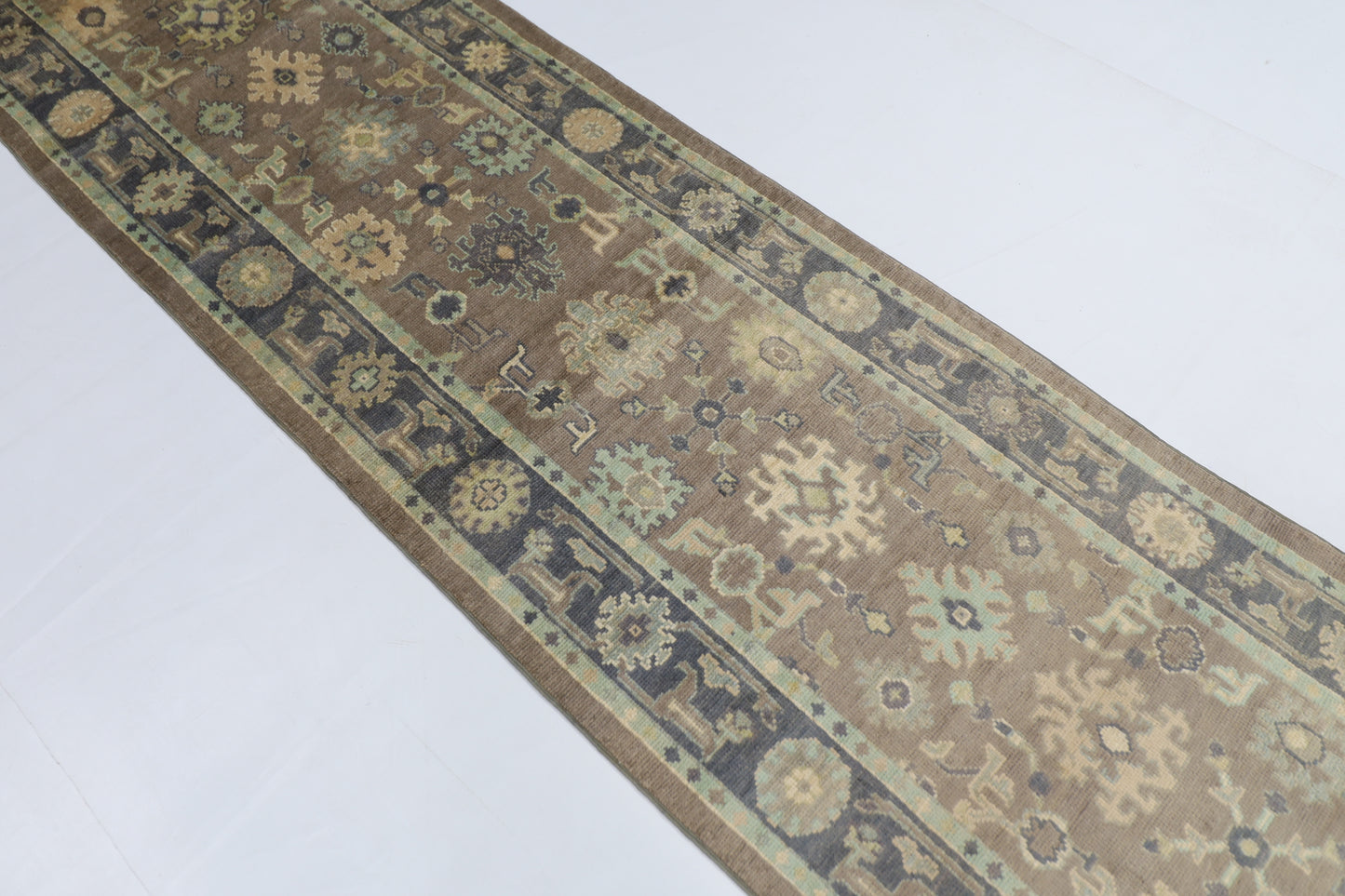81 x 308 cm | Oushak Afghan Tribal Hand Knotted Veg Dye Wool Runner