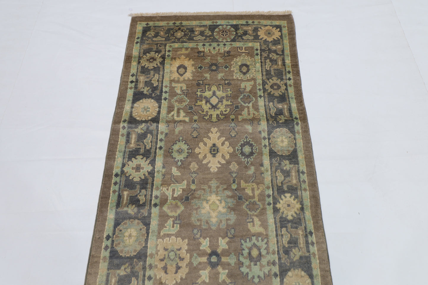 81 x 308 cm | Oushak Afghan Tribal Hand Knotted Veg Dye Wool Runner