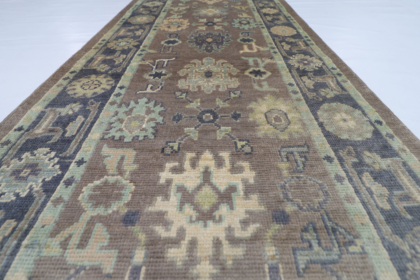 81 x 308 cm | Oushak Afghan Tribal Hand Knotted Veg Dye Wool Runner