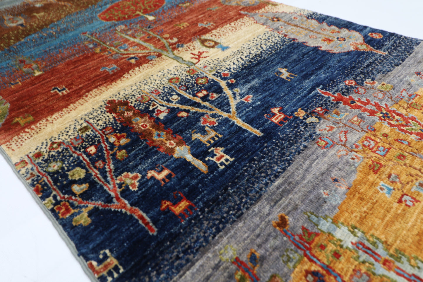 78 x 304 cm | Landscape Afghan Tribal Hand Knotted Veg Dye Wool Runner