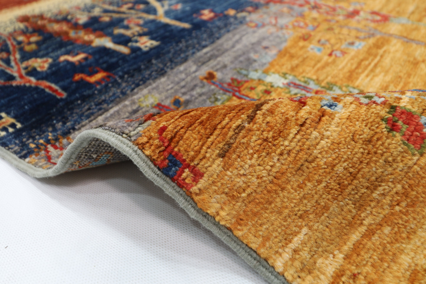 78 x 304 cm | Landscape Afghan Tribal Hand Knotted Veg Dye Wool Runner