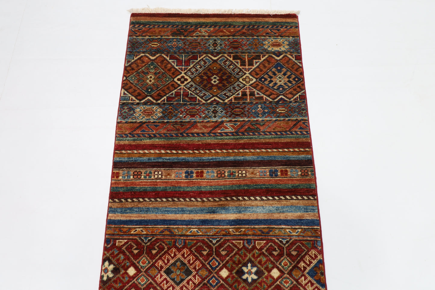66 x 197 cm | Khorjun Afghan Tribal Hand Knotted Veg Dye Wool Runner