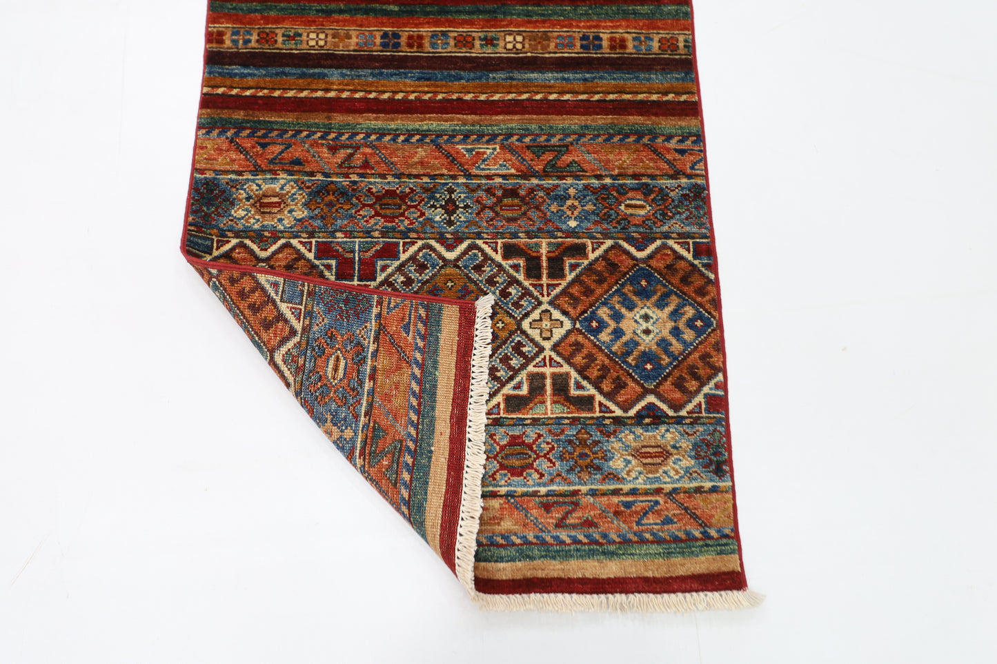 66 x 197 cm | Khorjun Afghan Tribal Hand Knotted Veg Dye Wool Runner