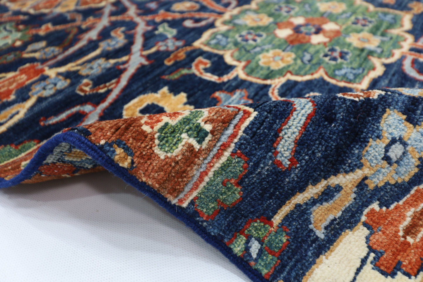 87 x 297 cm | Sickle Leaf Afghan Tribal Hand Knotted Veg Dye Wool Runner