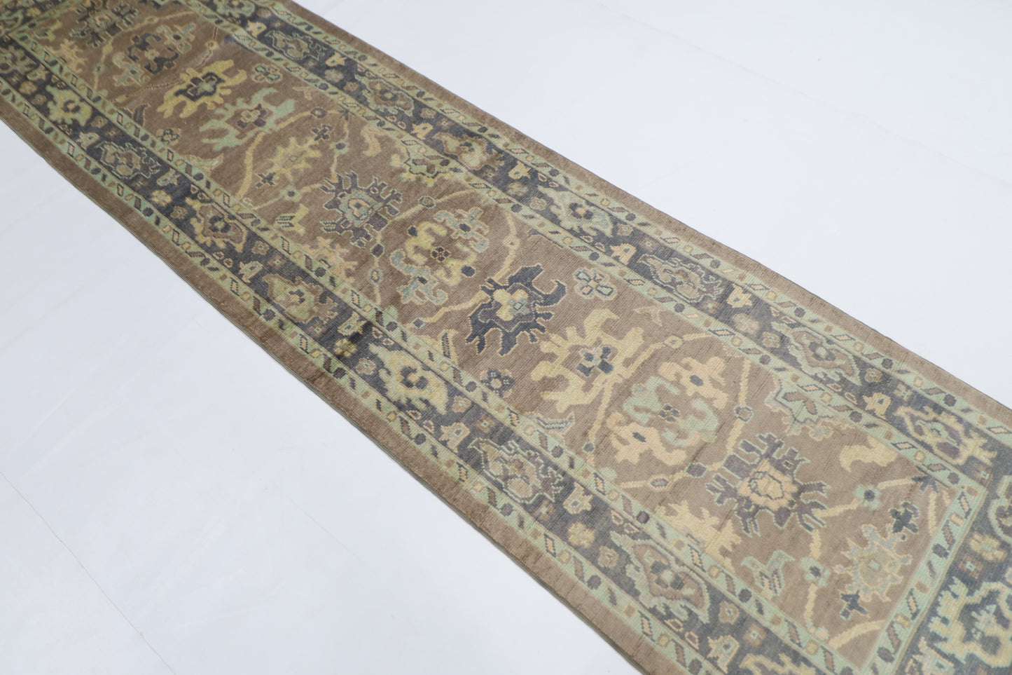 80 x 306 cm | Oushak Afghan Tribal Hand Knotted Veg Dye Wool Runner