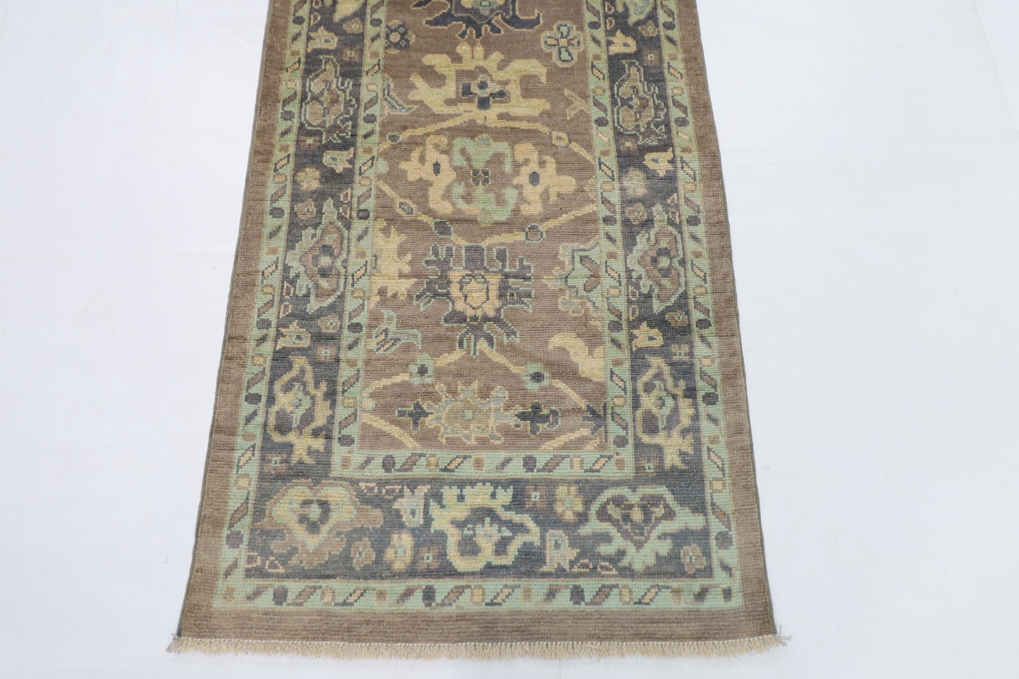 80 x 306 cm | Oushak Afghan Tribal Hand Knotted Veg Dye Wool Runner