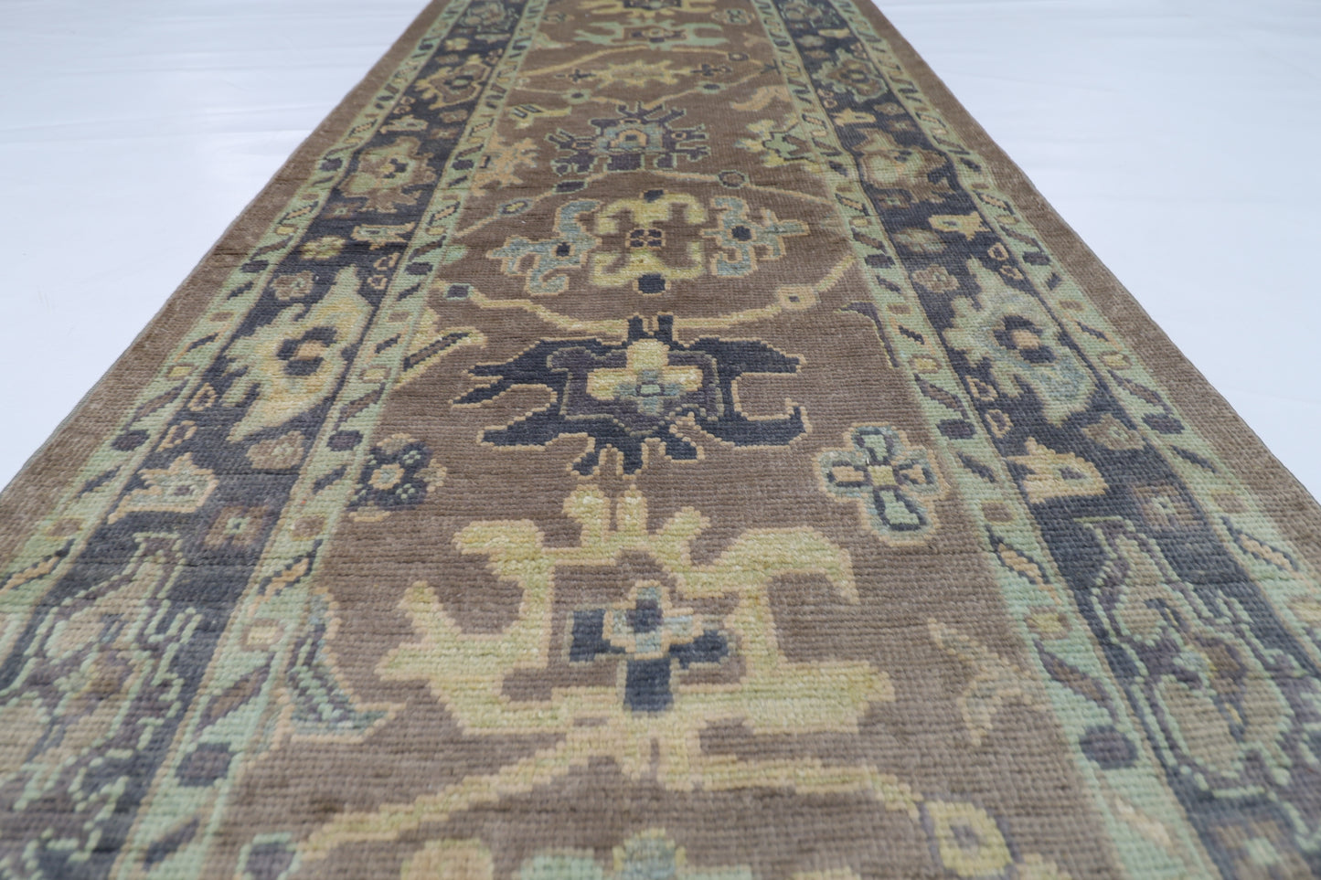 80 x 306 cm | Oushak Afghan Tribal Hand Knotted Veg Dye Wool Runner