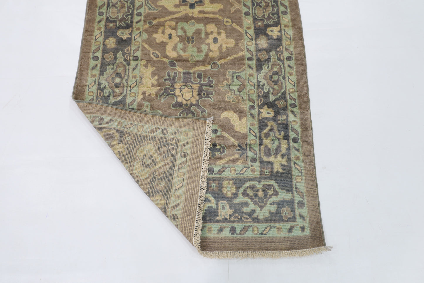 80 x 306 cm | Oushak Afghan Tribal Hand Knotted Veg Dye Wool Runner