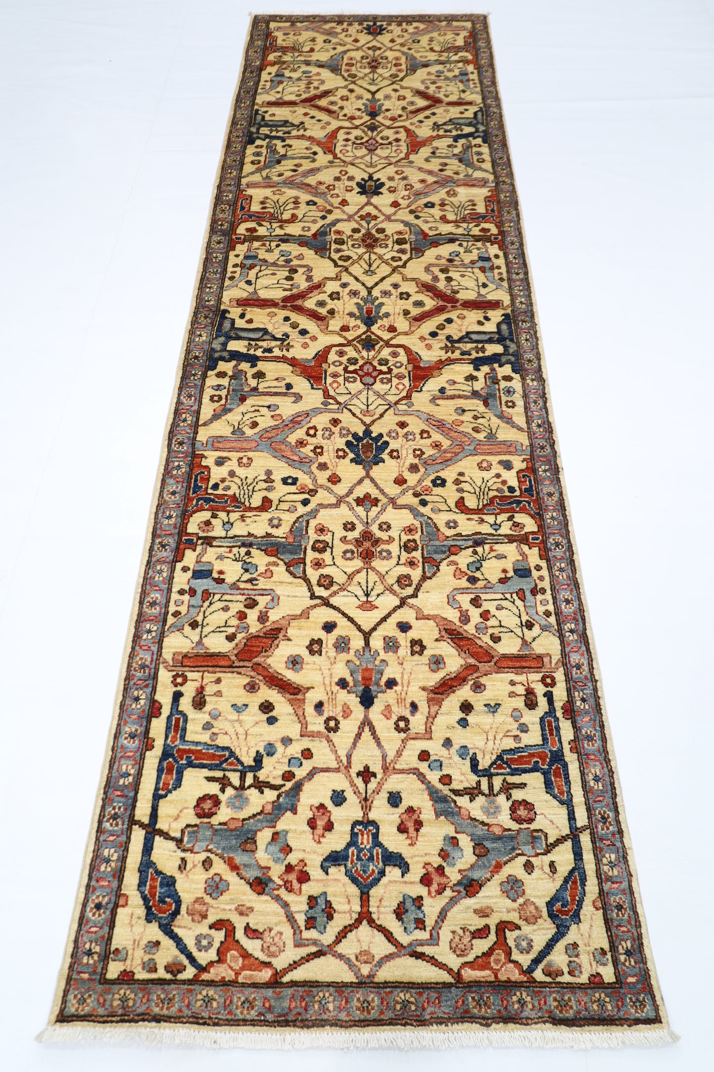 84 x 293 cm | Bidjar Afghan Tribal Hand Knotted Veg Dye Wool Runner