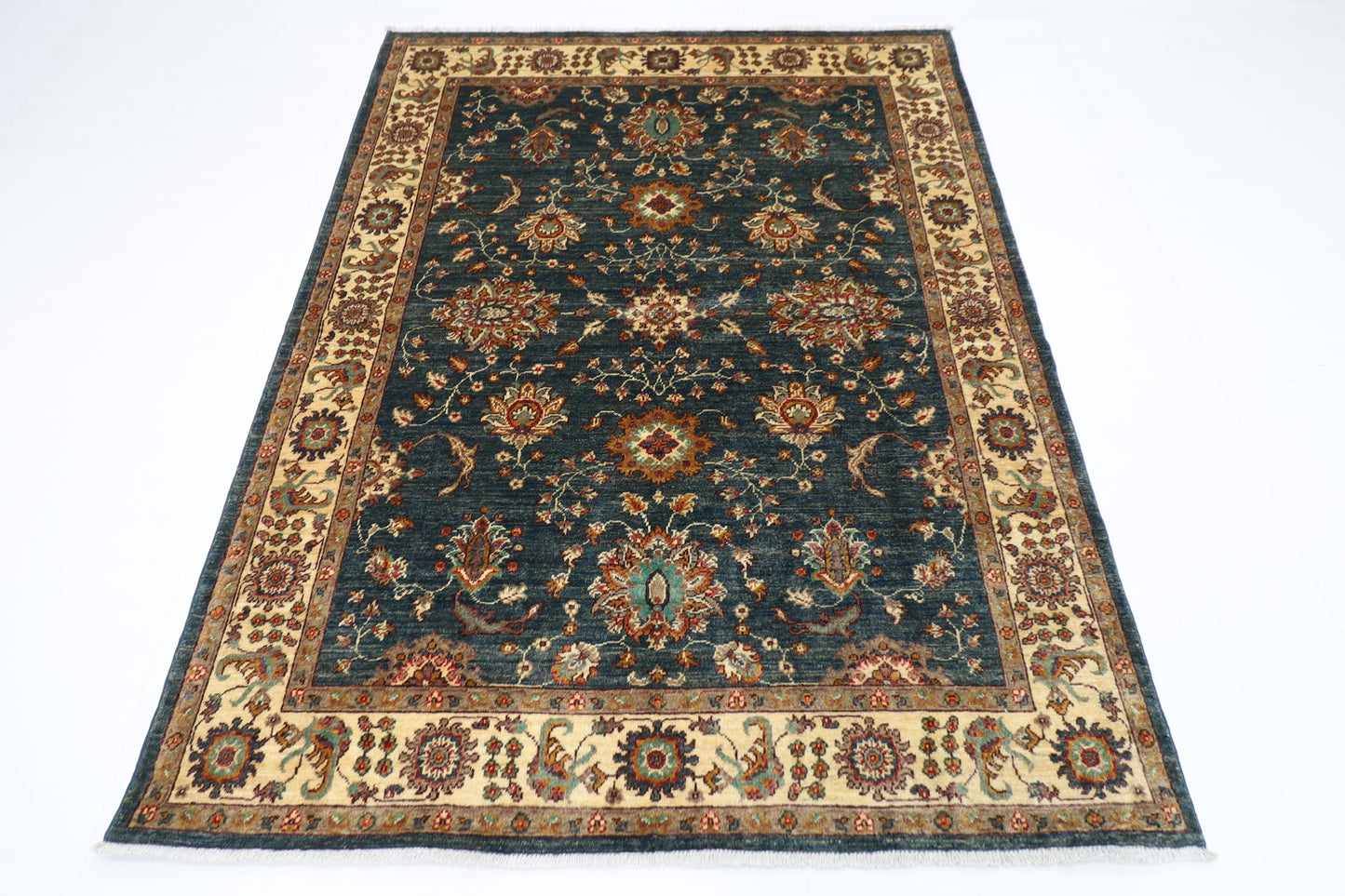 150 x 194 cm | Zeigler Afghan Tribal Hand Knotted Veg Dye Wool Carpet