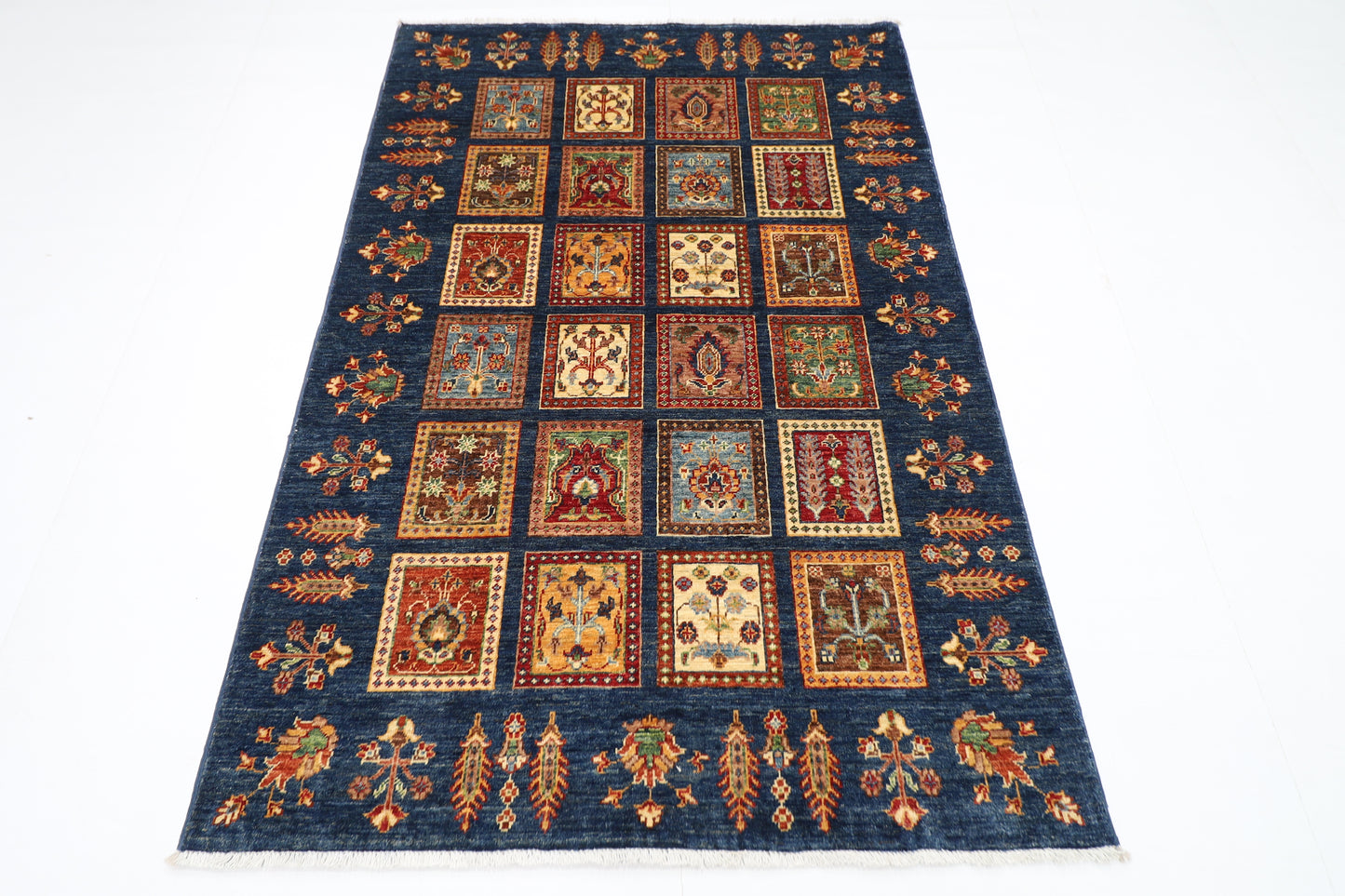 122 x 185 cm | Four Season Afghan Tribal Hand Knotted Veg Dye Wool Carpet