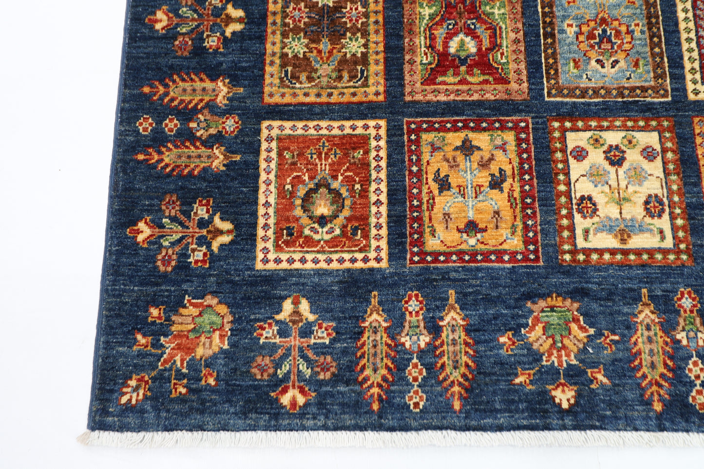 122 x 185 cm | Four Season Afghan Tribal Hand Knotted Veg Dye Wool Carpet