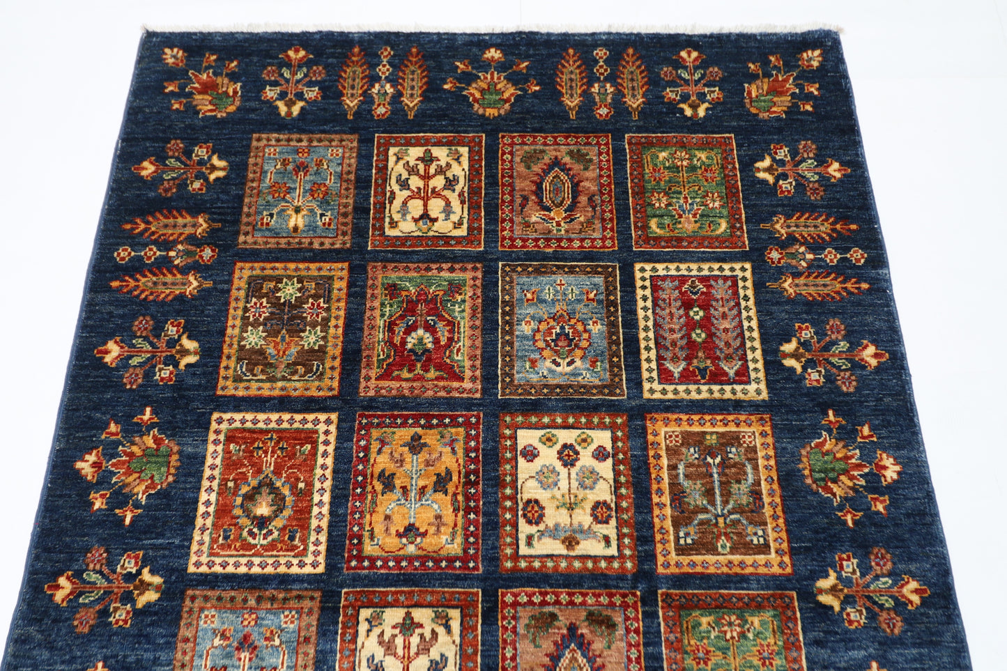 122 x 185 cm | Four Season Afghan Tribal Hand Knotted Veg Dye Wool Carpet