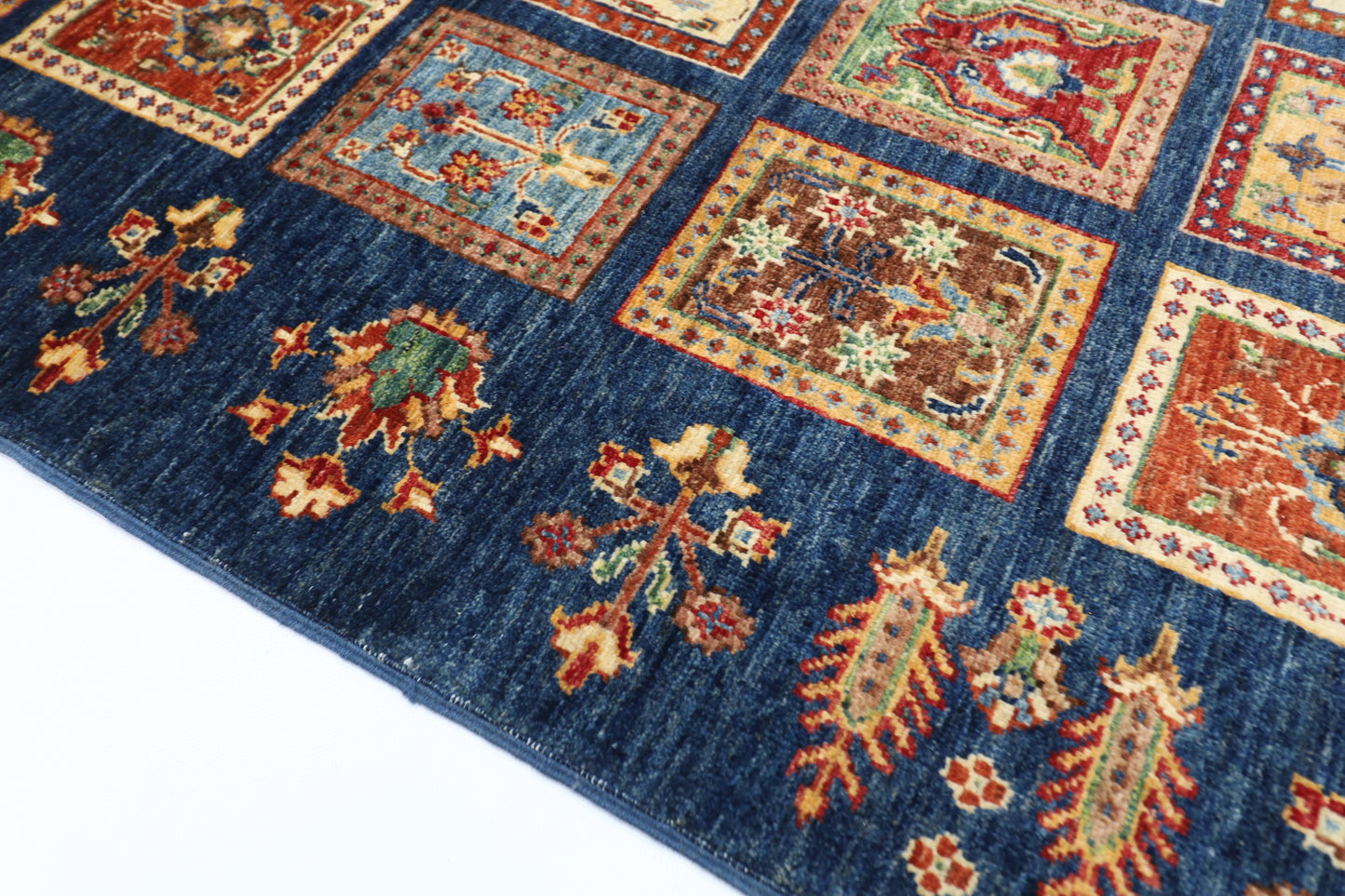 122 x 185 cm | Four Season Afghan Tribal Hand Knotted Veg Dye Wool Carpet
