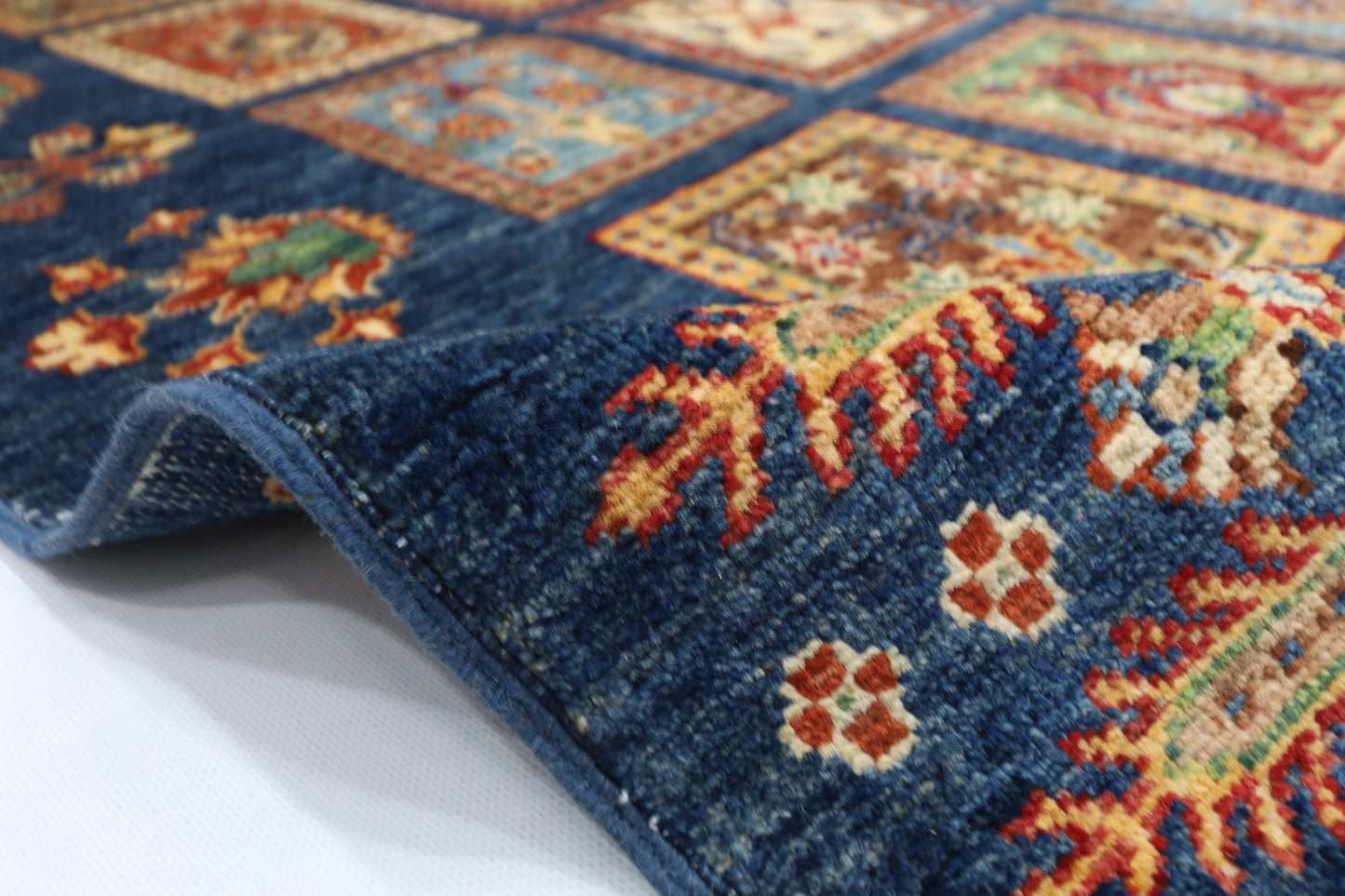 122 x 185 cm | Four Season Afghan Tribal Hand Knotted Veg Dye Wool Carpet