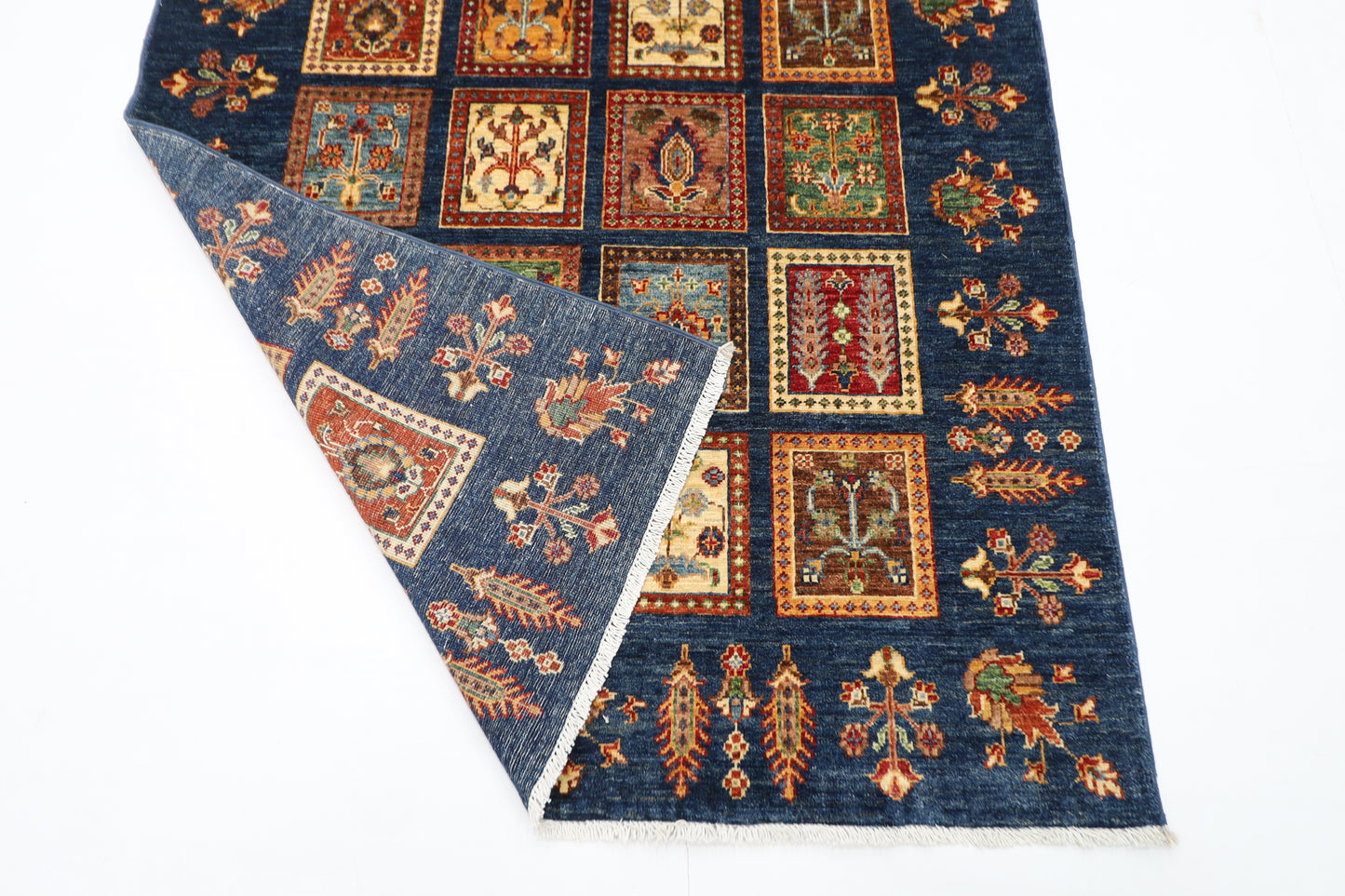 122 x 185 cm | Four Season Afghan Tribal Hand Knotted Veg Dye Wool Carpet