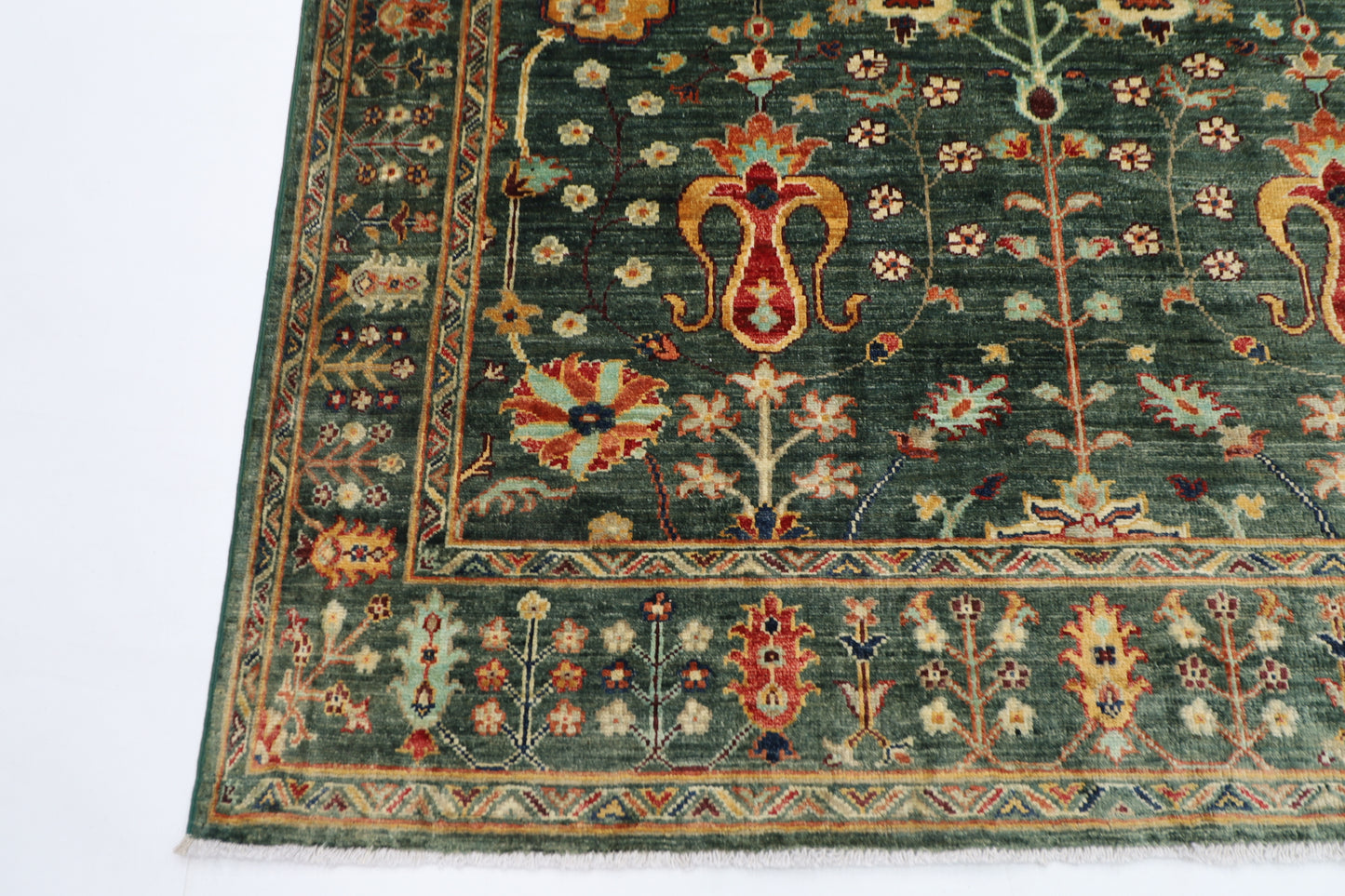 150 x 202 cm | Sultani Afghan Tribal Hand Knotted Veg Dye Wool Carpet