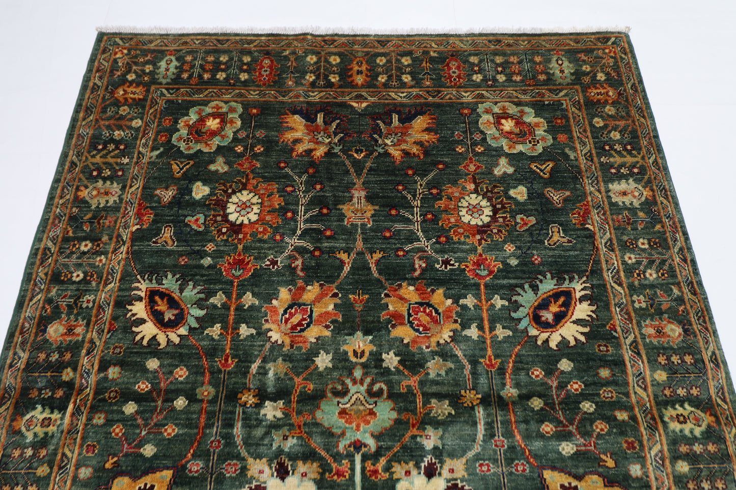 150 x 202 cm | Sultani Afghan Tribal Hand Knotted Veg Dye Wool Carpet