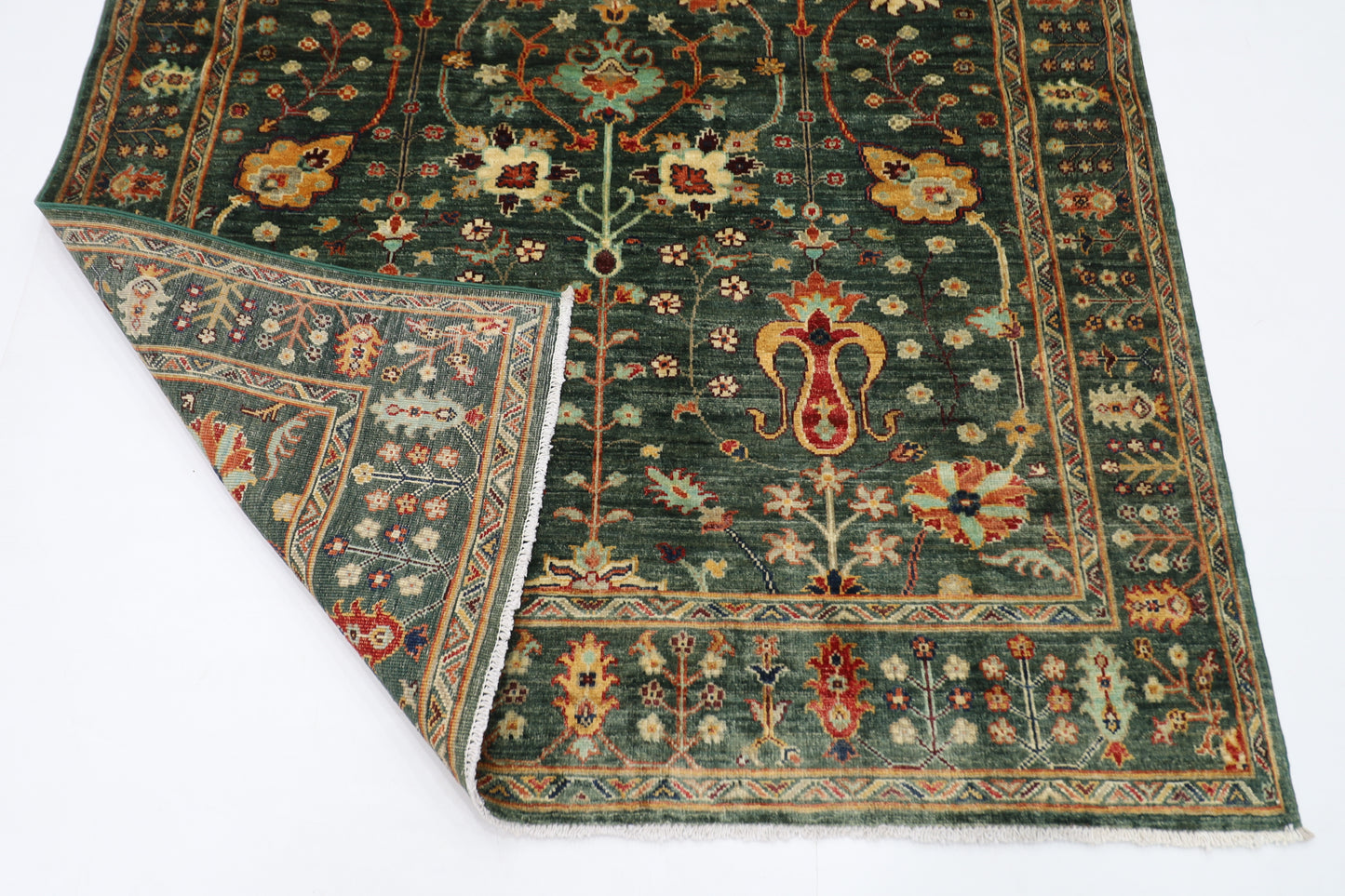 150 x 202 cm | Sultani Afghan Tribal Hand Knotted Veg Dye Wool Carpet