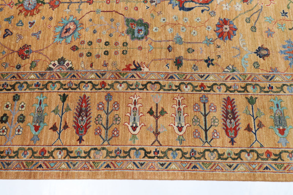 272 x 368 cm | Sultani Design Hand Knotted Wool Afghan Carpet