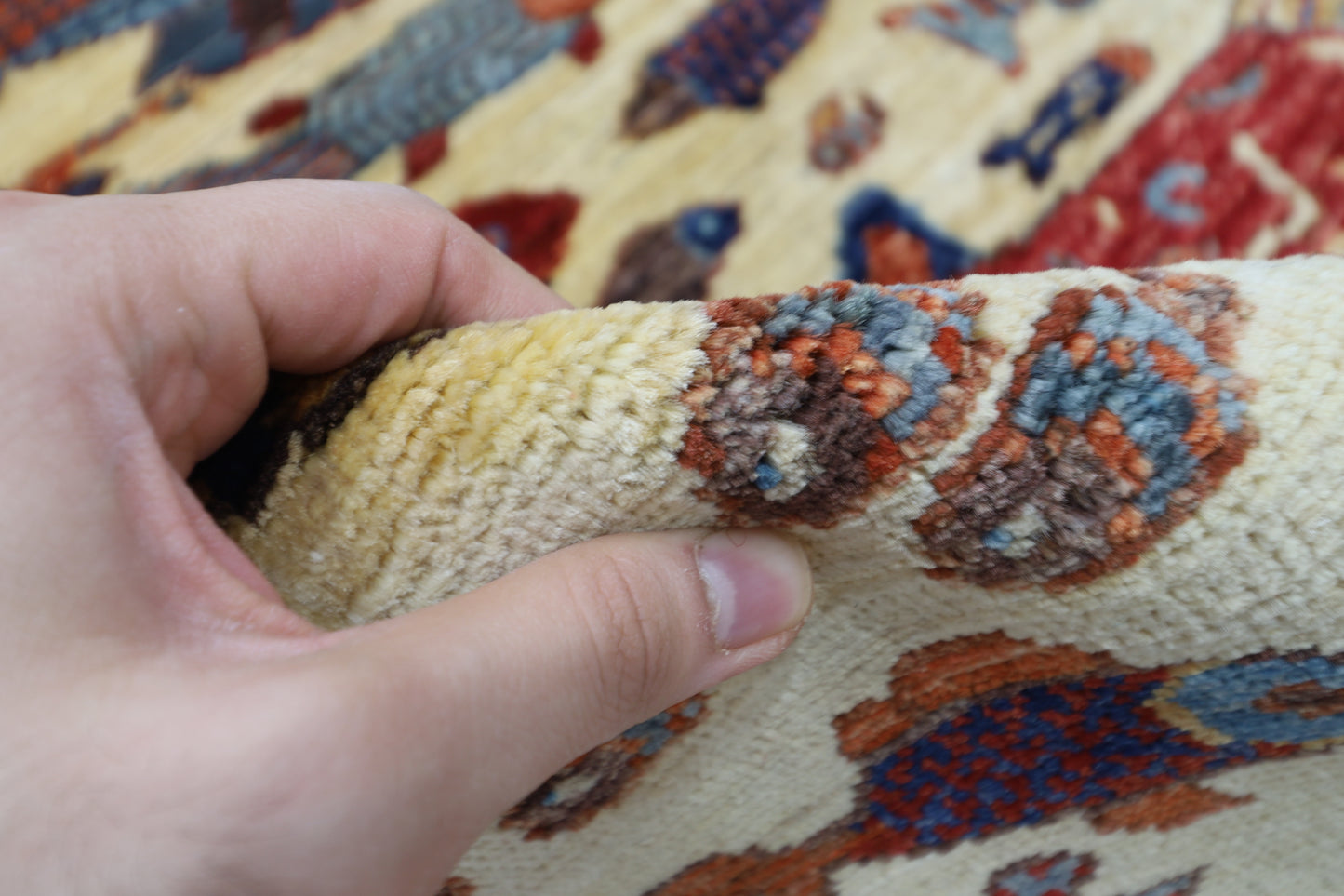 101 x 152 cm | Fish Party Afghan Tribal Hand Knotted Veg Dye Wool Carpet