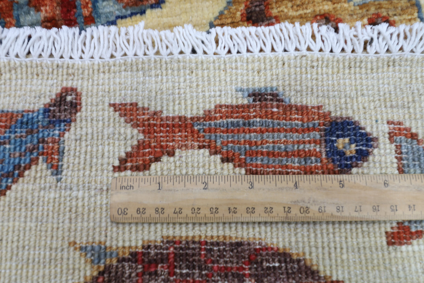 101 x 152 cm | Fish Party Afghan Tribal Hand Knotted Veg Dye Wool Carpet