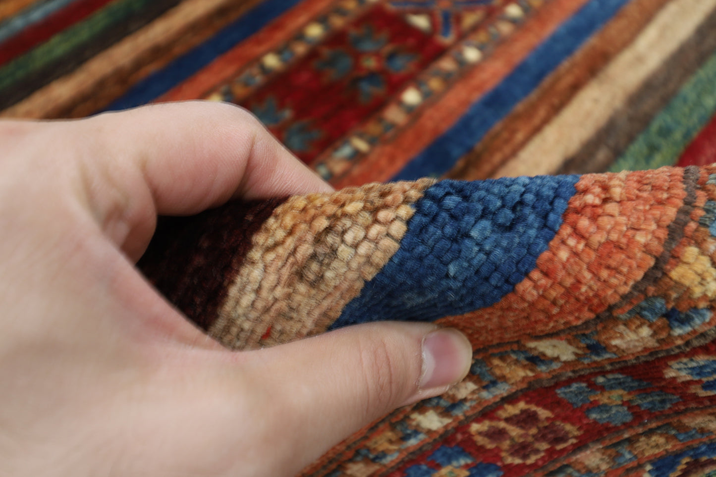 106 x 154 cm | Khorjun Afghan Tribal Hand Knotted Veg Dye Wool Carpet