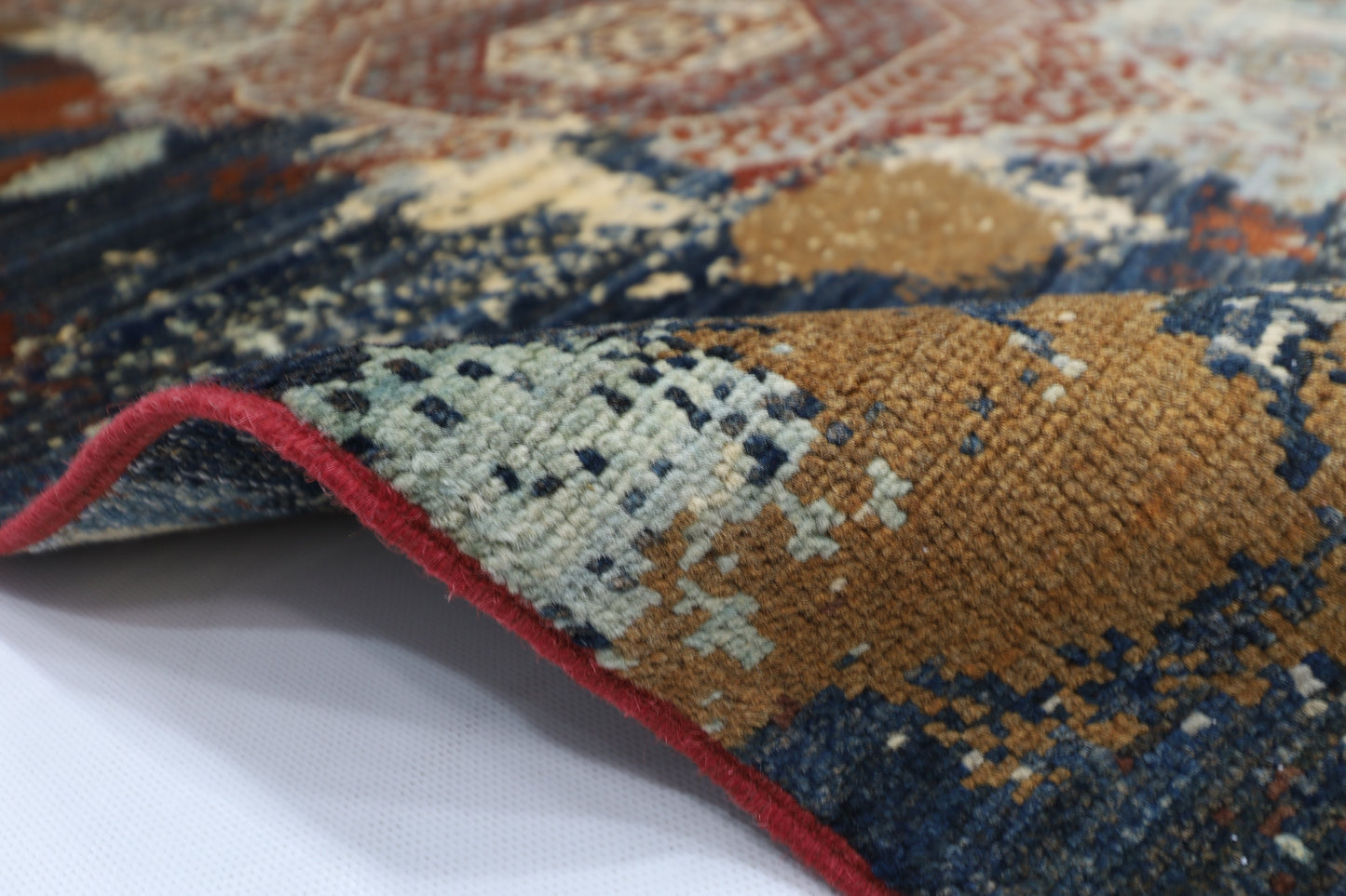 100 x 154 cm | Abstract Mamluk Afghan Tribal Hand Knotted Veg Dye Wool Carpet