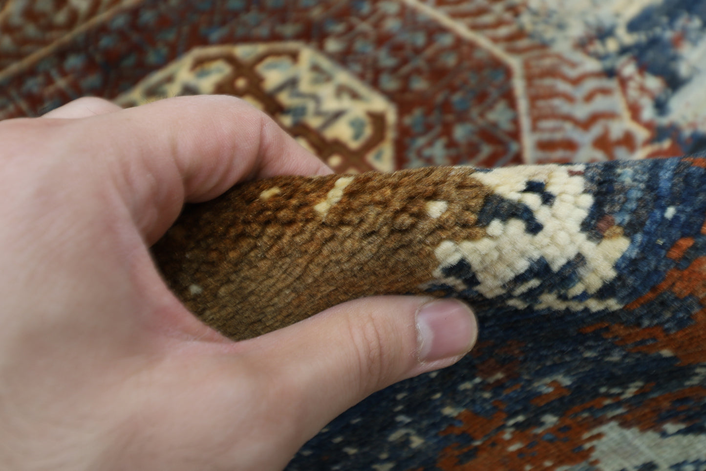 100 x 154 cm | Abstract Mamluk Afghan Tribal Hand Knotted Veg Dye Wool Carpet