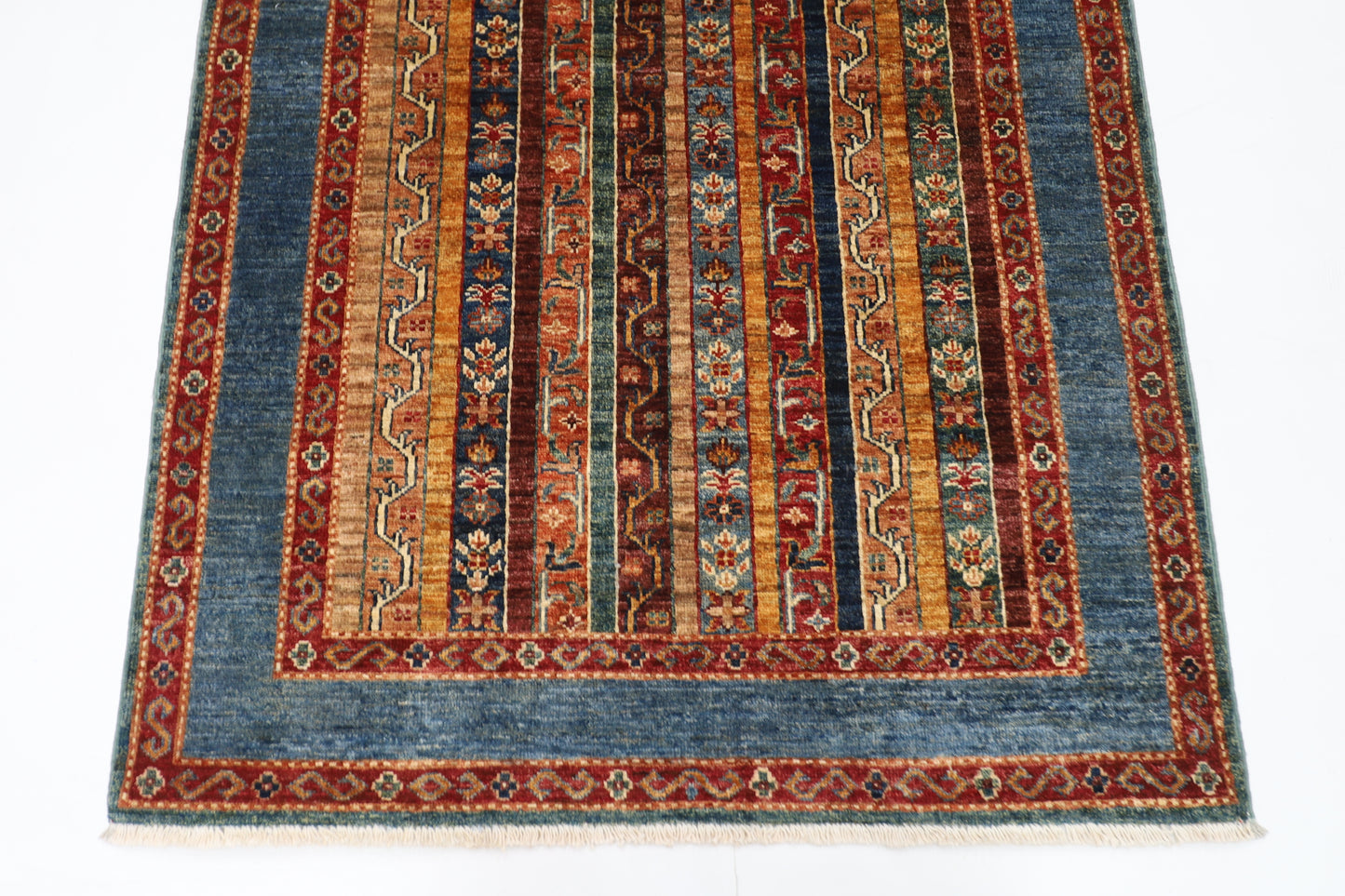 106 x 154 cm | Shawl Afghan Tribal Hand Knotted Veg Dye Wool Carpet