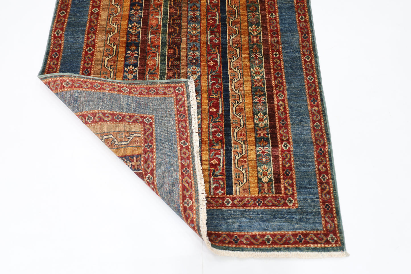 106 x 154 cm | Shawl Afghan Tribal Hand Knotted Veg Dye Wool Carpet