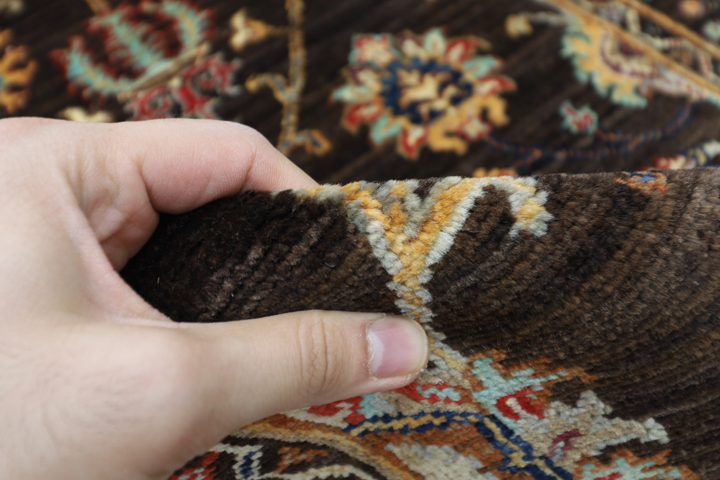 99 x 156 cm | Sultani Brown Afghan Tribal Hand Knotted Veg Dye Wool Carpet