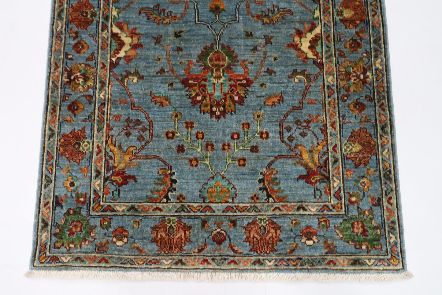 87 x 128 cm | Sultani Afghan Tribal Hand Knotted Veg Dye Wool Carpet