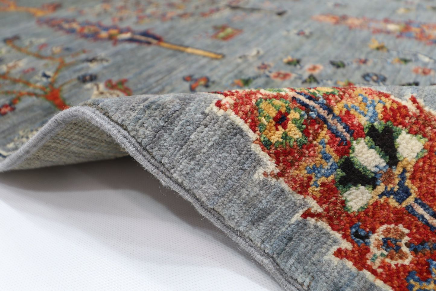 101 x 147 cm | Trees Afghan Tribal Hand Knotted Veg Dye Wool Carpet
