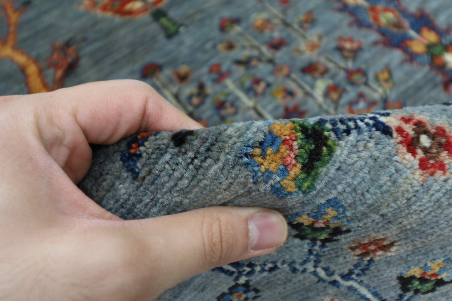 101 x 147 cm | Trees Afghan Tribal Hand Knotted Veg Dye Wool Carpet