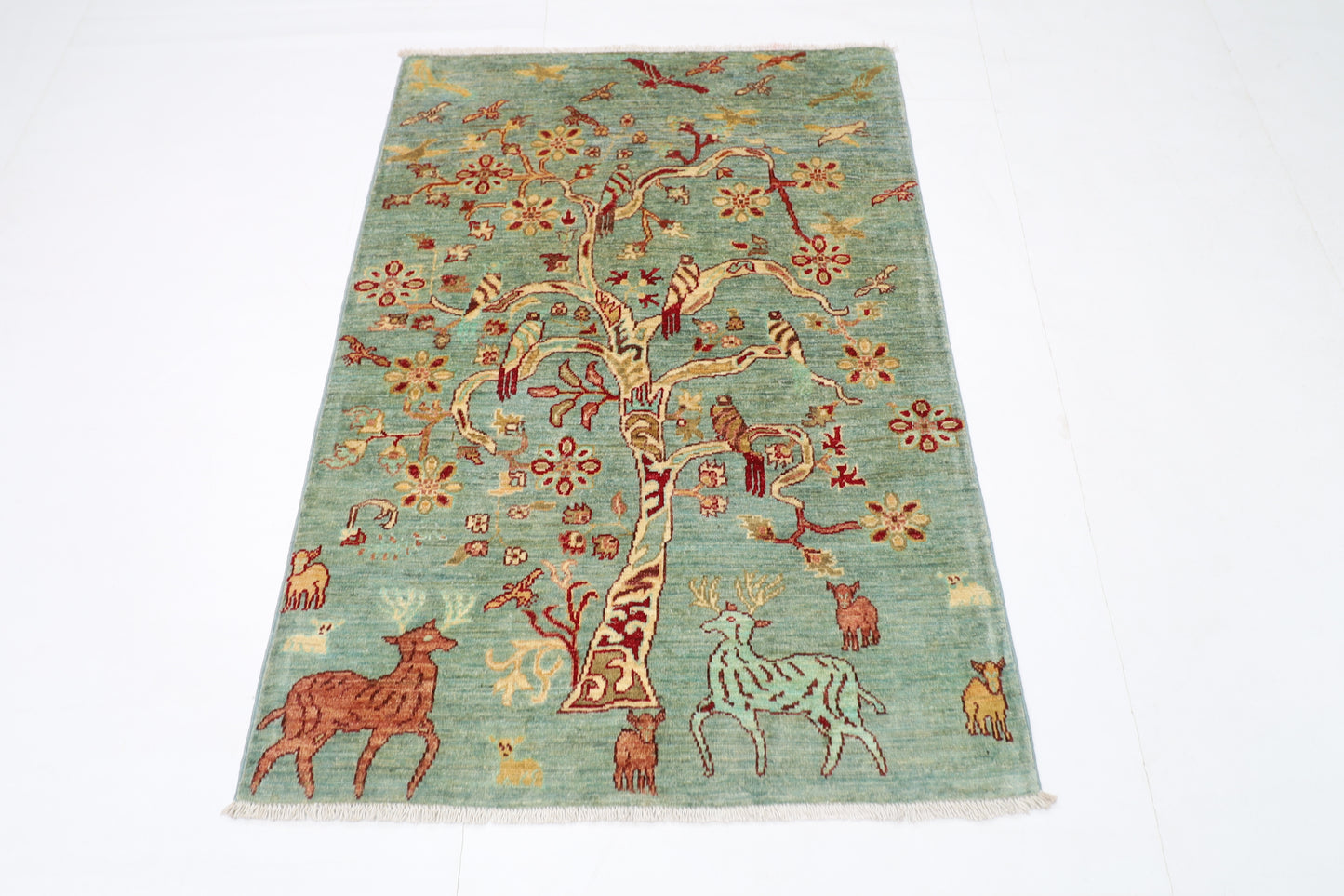 101 x 144 cm | Gabbeh Afghan Tribal Hand Knotted Veg Dye Wool Carpet