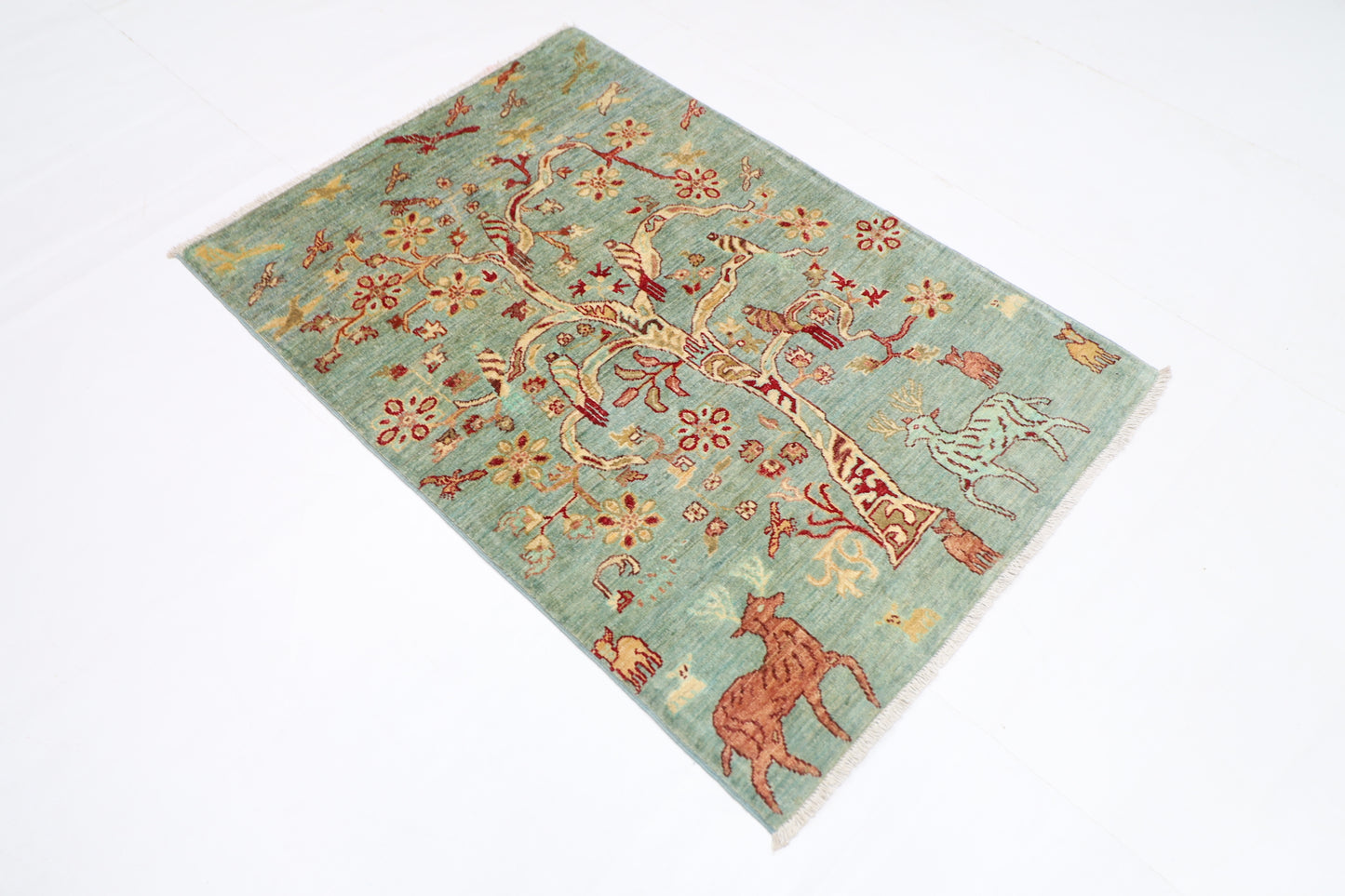 101 x 144 cm | Gabbeh Afghan Tribal Hand Knotted Veg Dye Wool Carpet