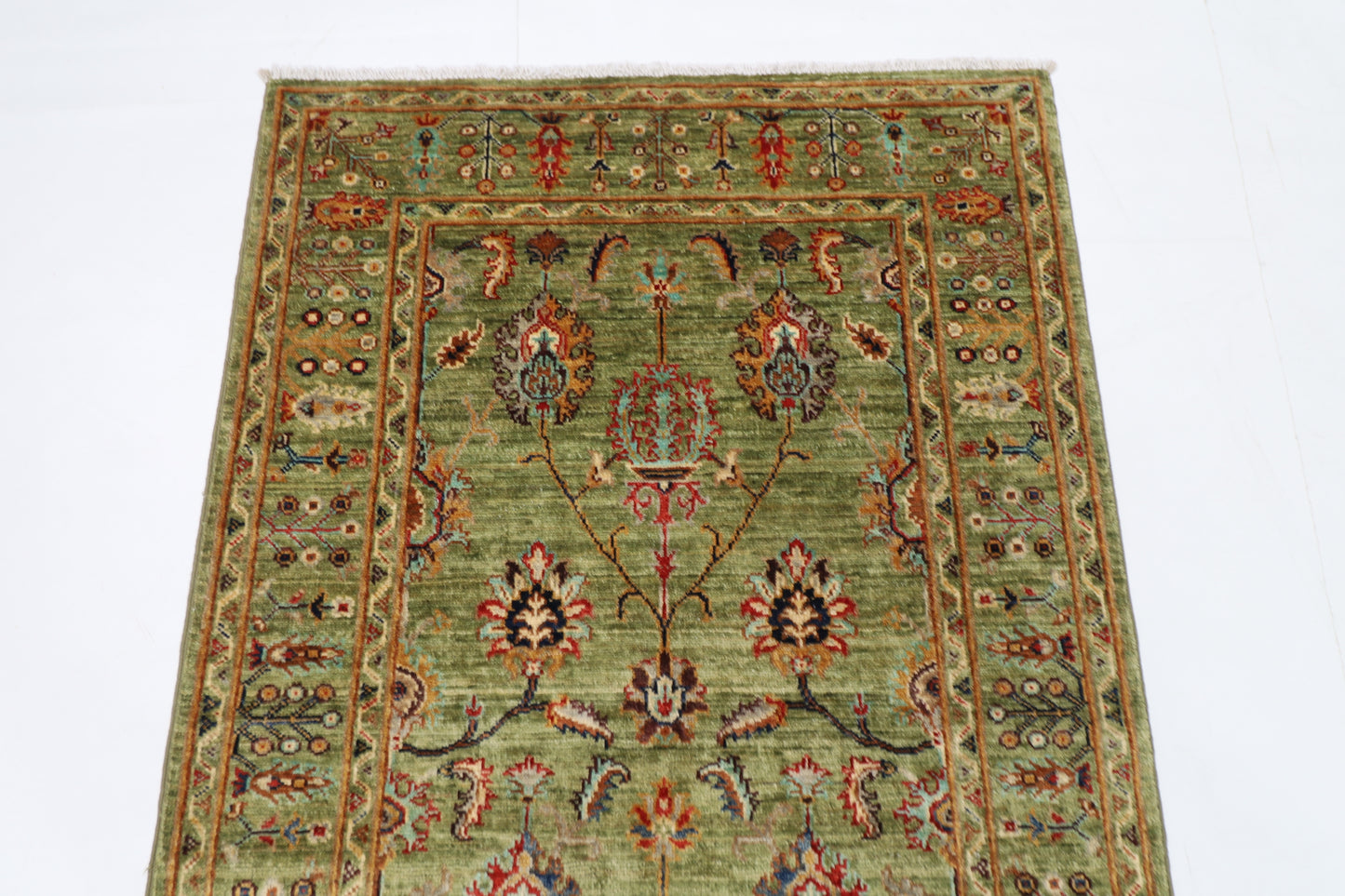100 x 154 cm | Sultani Afghan Tribal Hand Knotted Veg Dye Wool Carpet