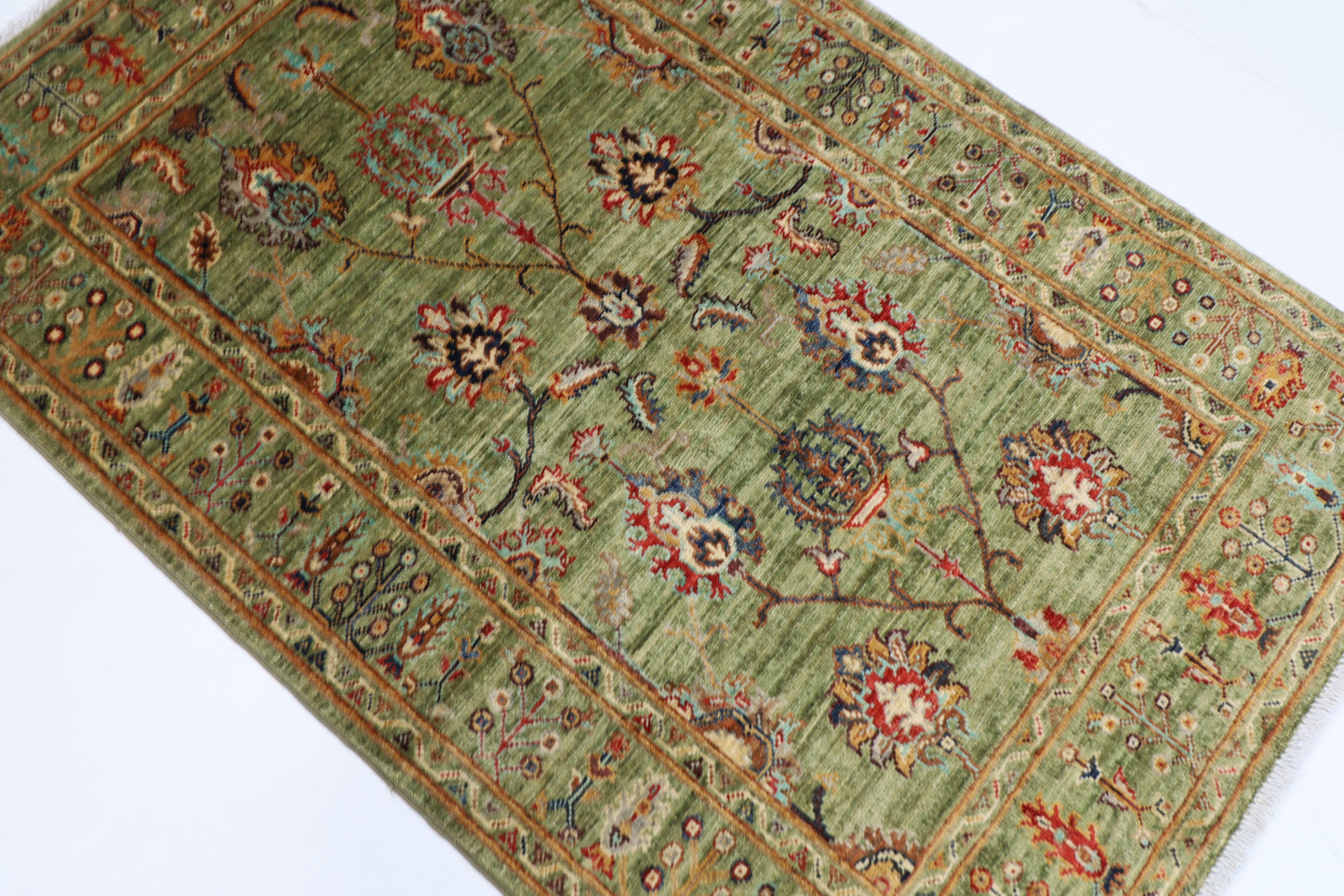 100 x 154 cm | Sultani Afghan Tribal Hand Knotted Veg Dye Wool Carpet