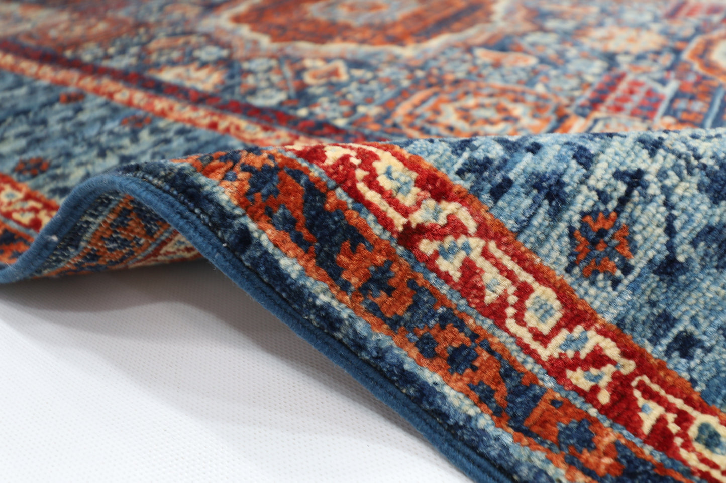 98 x 147 cm | Mamluk Afghan Tribal Hand Knotted Veg Dye Wool Carpet