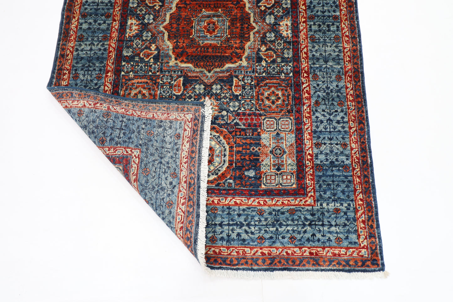 98 x 147 cm | Mamluk Afghan Tribal Hand Knotted Veg Dye Wool Carpet