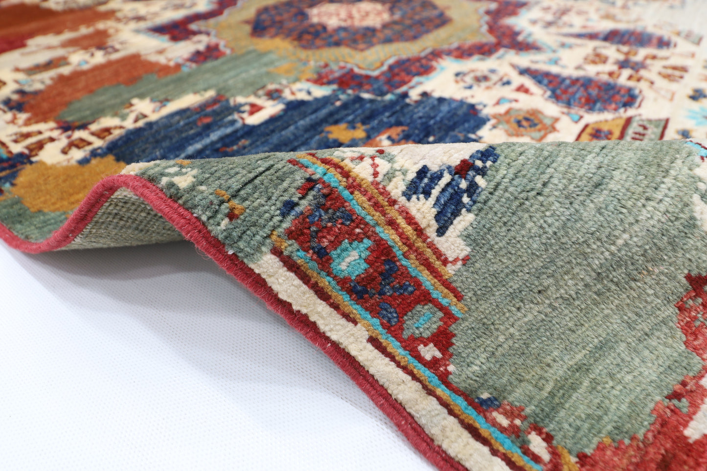 99 x 152 cm | Abstract Afghan Tribal Hand Knotted Veg Dye Wool Carpet