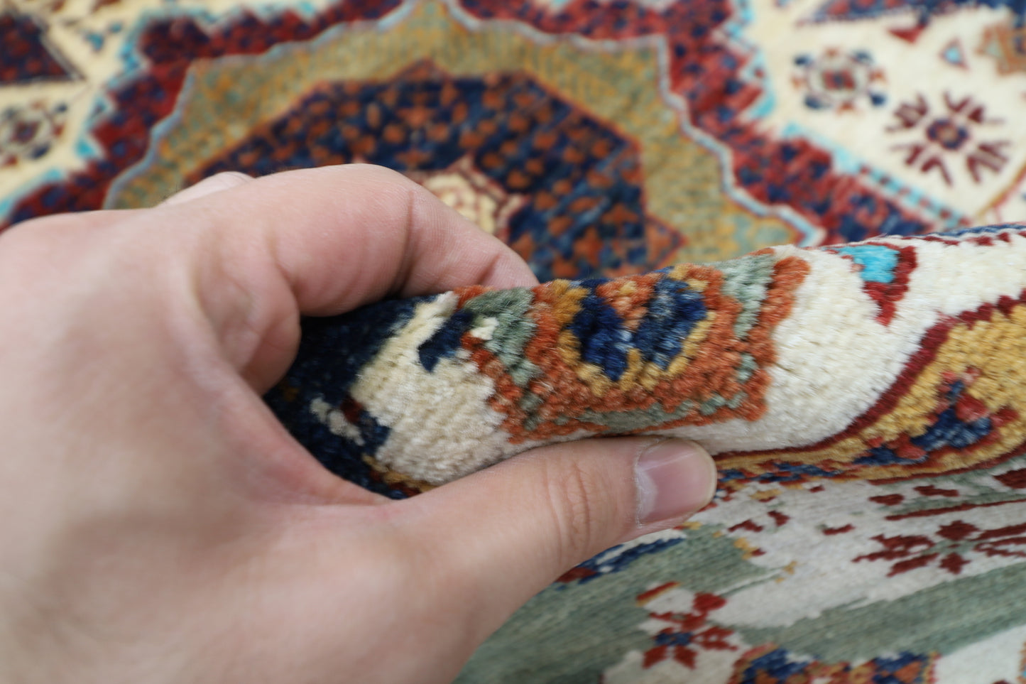 99 x 152 cm | Abstract Afghan Tribal Hand Knotted Veg Dye Wool Carpet