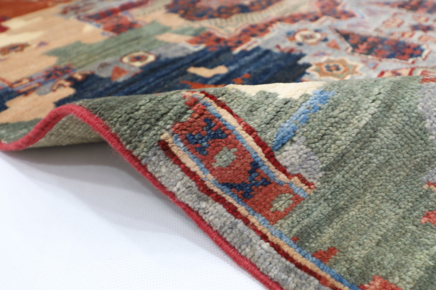94 x 144 cm | Abstract Afghan Tribal Hand Knotted Veg Dye Wool Carpet