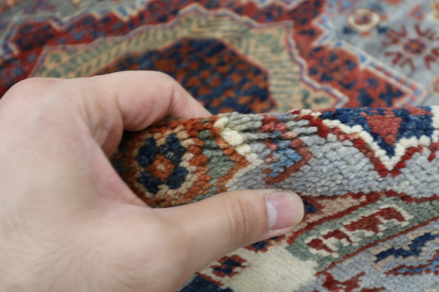 94 x 144 cm | Abstract Afghan Tribal Hand Knotted Veg Dye Wool Carpet