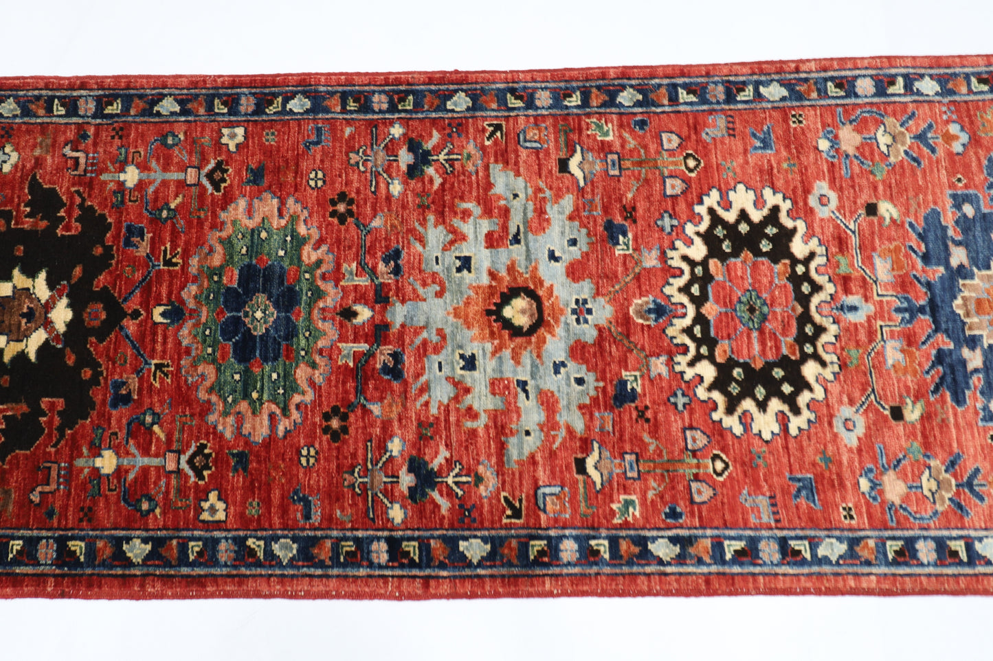 67 x 167 cm | Red Afghan Tribal Hand Knotted Veg Dye Wool Carpet