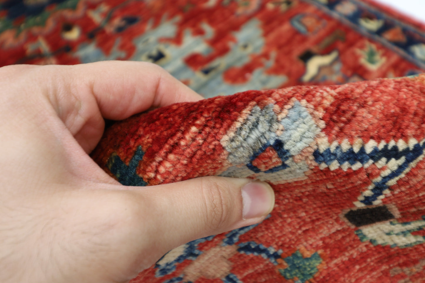 67 x 167 cm | Red Afghan Tribal Hand Knotted Veg Dye Wool Carpet
