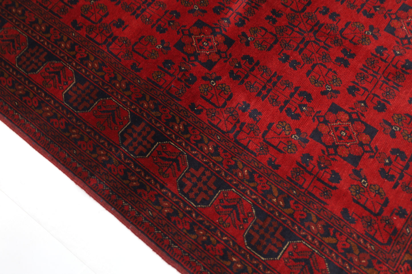 150 x 200 cm | Red Khal Mohammadi Afghan Tribal Hand Knotted Veg Dye Wool Carpet