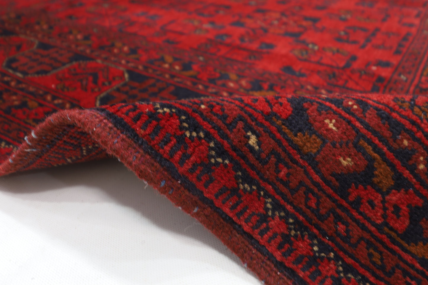 150 x 200 cm | Red Khal Mohammadi Afghan Tribal Hand Knotted Veg Dye Wool Carpet