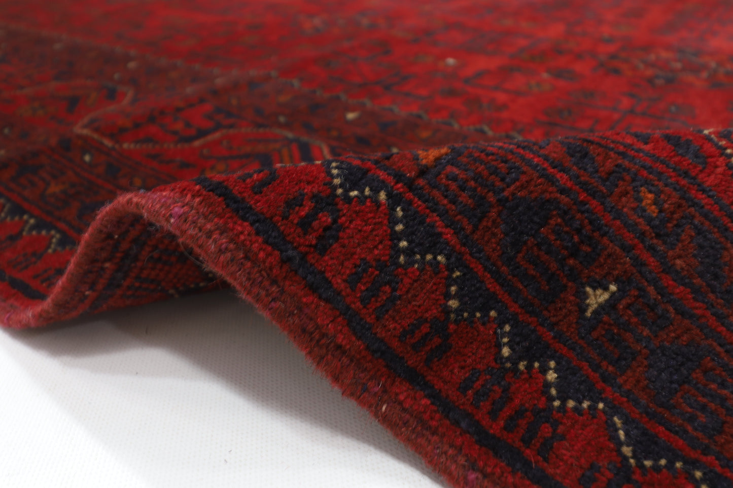 204 x 289 cm | Red Khal Mohammadi Afghan Tribal Hand Knotted Veg Dye Wool Carpet